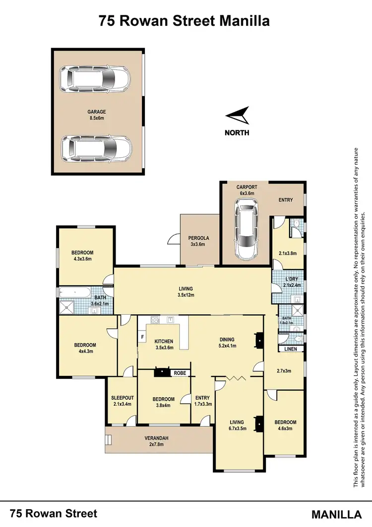 Floorplan of Homely house listing, 75 Rowan Street, Manilla NSW 2346