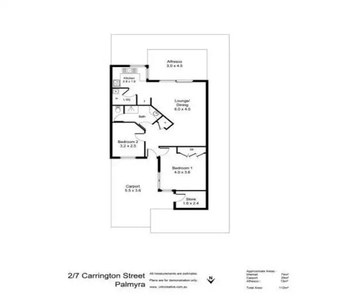Floorplan of Homely house listing, 2/7 Carrington Street, Palmyra WA 6157