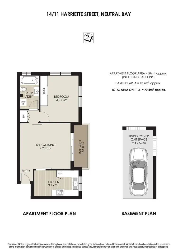 Floorplan of Homely apartment listing, 14/11 Harriette Street, Neutral Bay NSW 2089