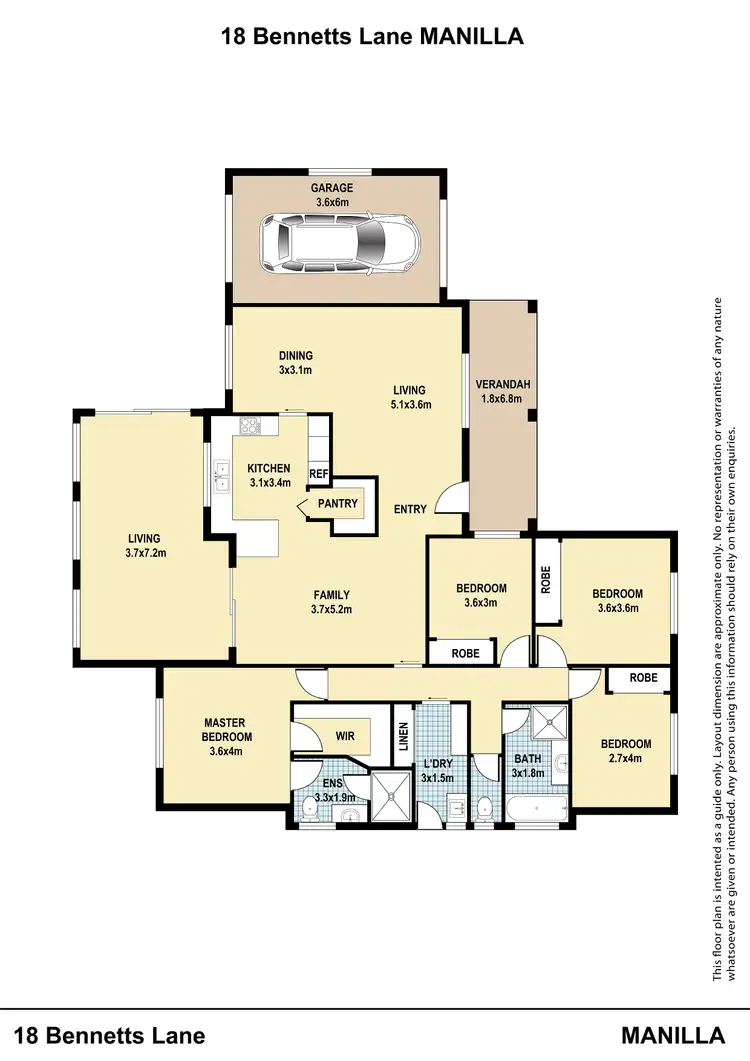 Floorplan of Homely house listing, 18 Bennetts Lane, Manilla NSW 2346