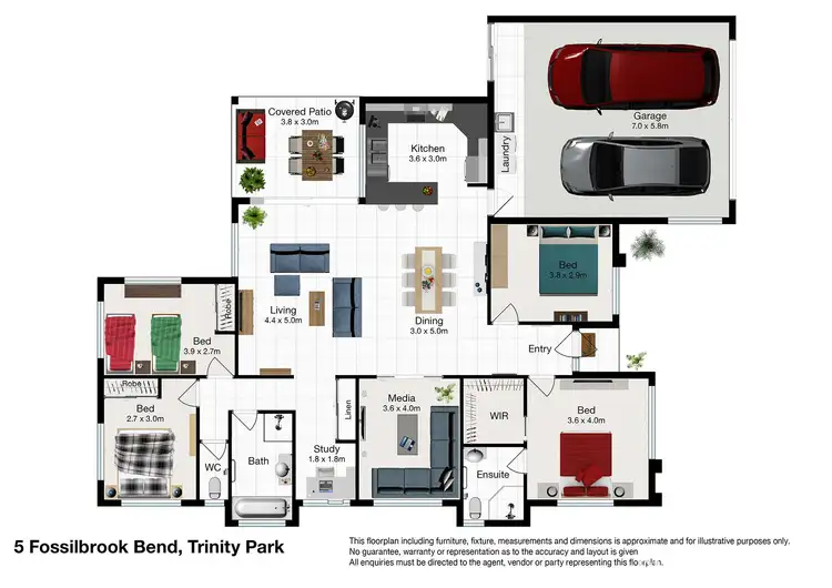 Floorplan of Homely house listing, 5 Fossilbrook Bend, Trinity Park QLD 4879