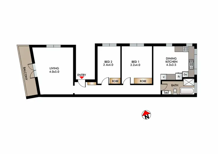 Floorplan of Homely apartment listing, 2/415-417 Old South Head Road, North Bondi NSW 2026