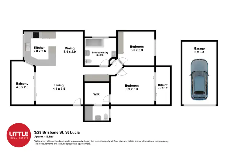 Floorplan of Homely apartment listing, 3/29 Brisbane Street, St Lucia QLD 4067