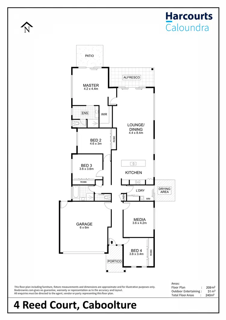 Floorplan of Homely house listing, 4 Reed Court, Caboolture QLD 4510