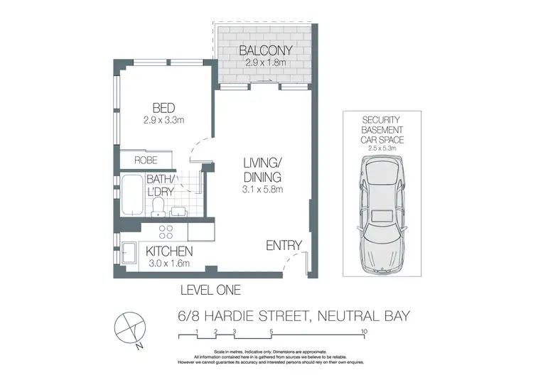 Floorplan of Homely apartment listing, 6/8 Hardie Street, Neutral Bay NSW 2089