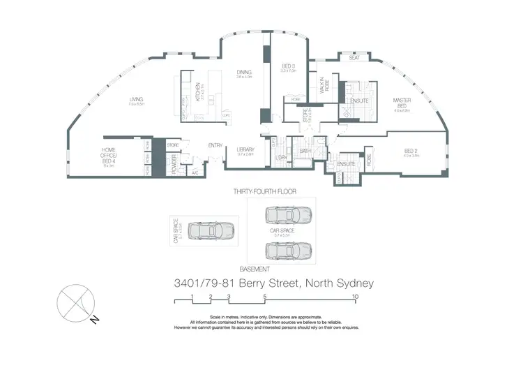Floorplan of Homely apartment listing, 3401/79-81 Berry Street, North Sydney NSW 2060