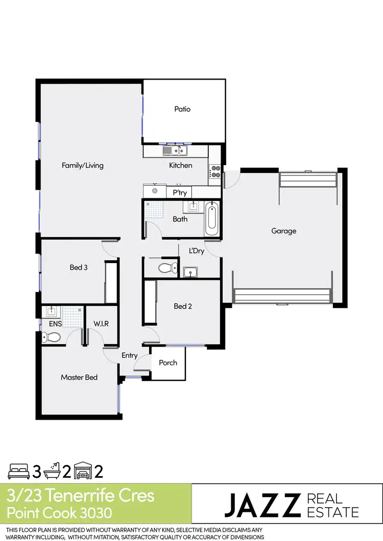 Floorplan of Homely unit listing, 3/23 Tenerrife Crescent, Point Cook VIC 3030