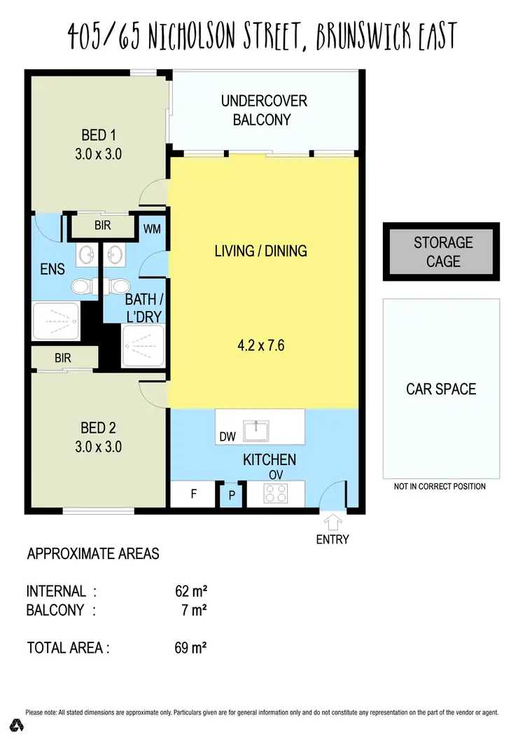 Floorplan of Homely apartment listing, 405/65 Nicholson Street, Brunswick East VIC 3057