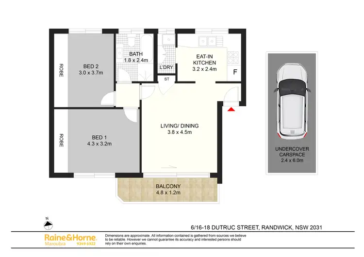 Floorplan of Homely apartment listing, 6/16-18 Dutruc Street, Randwick NSW 2031
