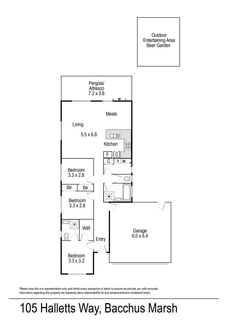 Floorplan of Homely house listing, 105 Halletts Way, Bacchus Marsh VIC 3340