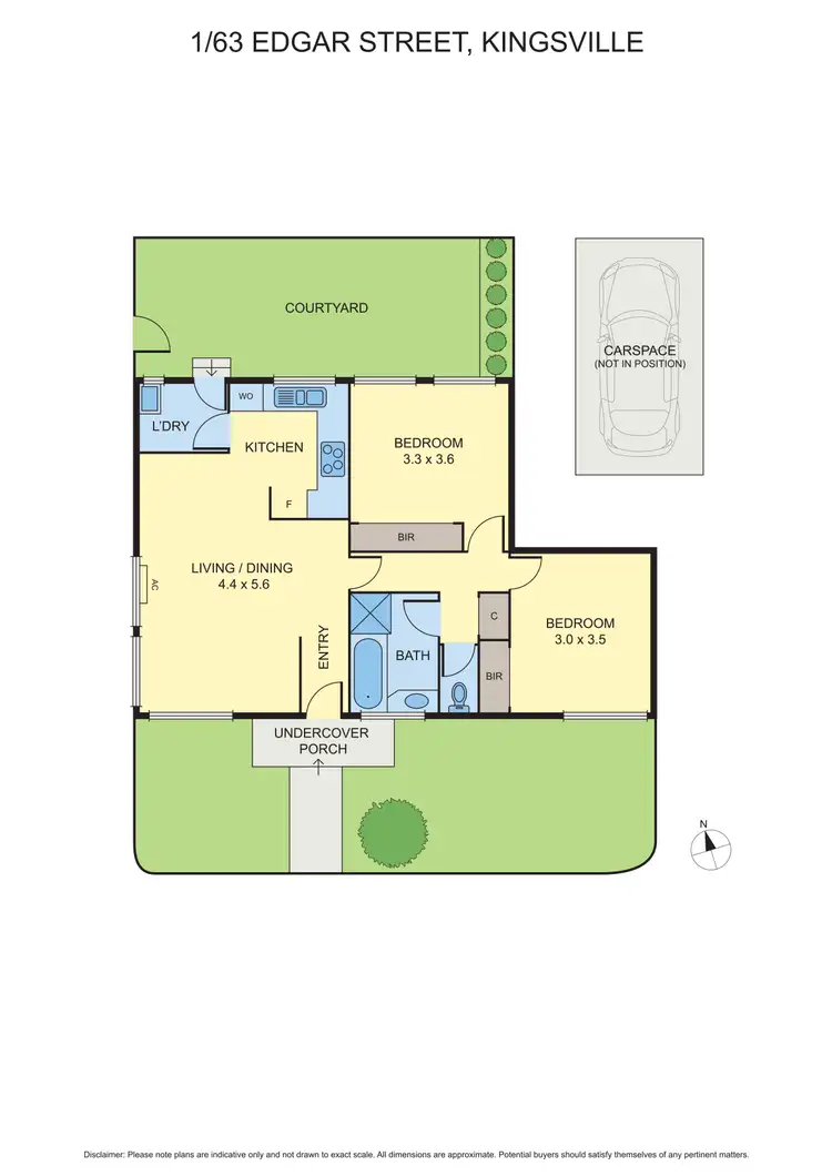 Floorplan of Homely villa listing, 1/63 Edgar Street, Kingsville VIC 3012