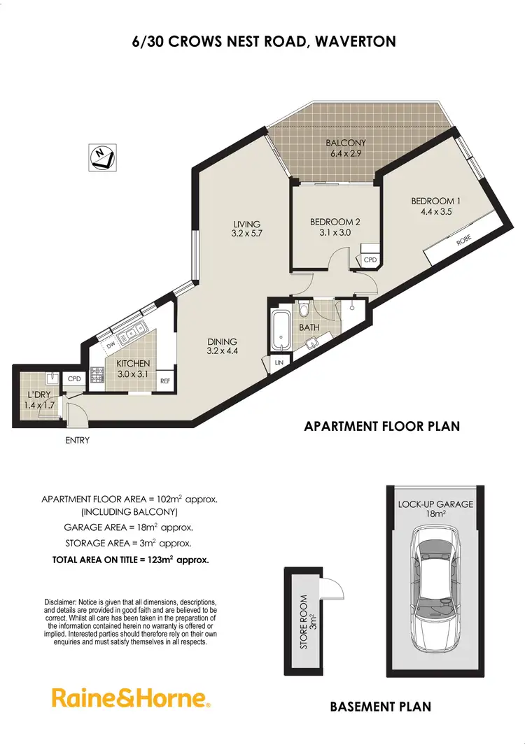 Floorplan of Homely apartment listing, 6/30 Crows Nest Road, Waverton NSW 2060