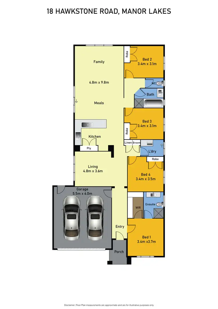 Floorplan of Homely house listing, 18 Hawkstone Road, Manor Lakes VIC 3024