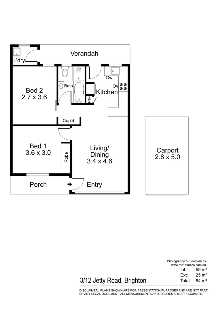 Floorplan of Homely unit listing, 3/12 Jetty Road, Brighton SA 5048