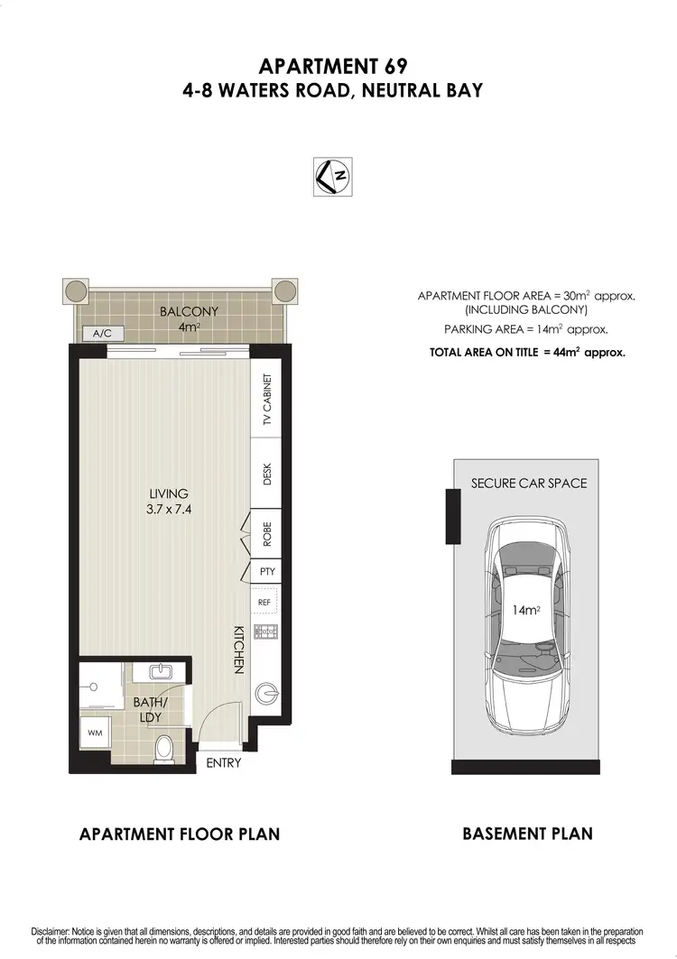 Floorplan of Homely studio listing, 69/4-8 Waters Road, Neutral Bay NSW 2089