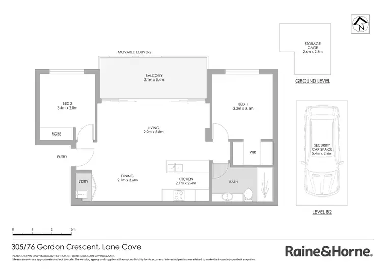 Floorplan of Homely apartment listing, 305/76-82 Gordon Crescent, Lane Cove NSW 2066