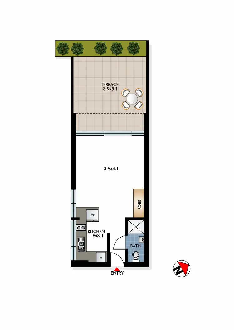 Floorplan of Homely studio listing, B21/100 Elizabeth Bay Road, Elizabeth Bay NSW 2011