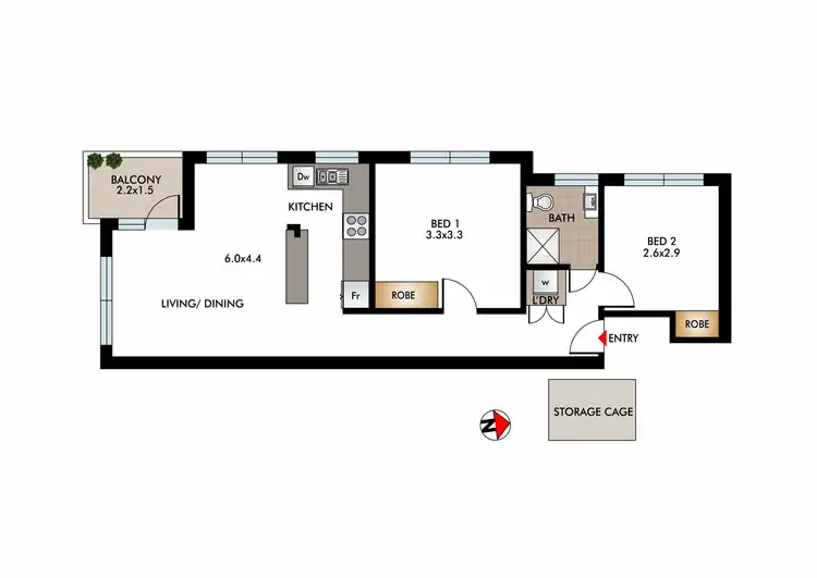 Floorplan of Homely apartment listing, 3/22A New Street, Bondi NSW 2026