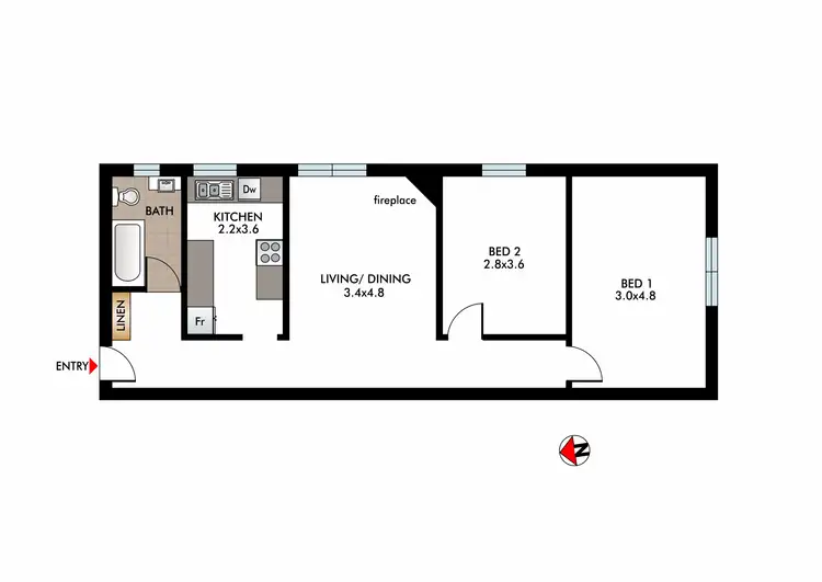 Floorplan of Homely apartment listing, 8/60 O'Donnell Street, North Bondi NSW 2026