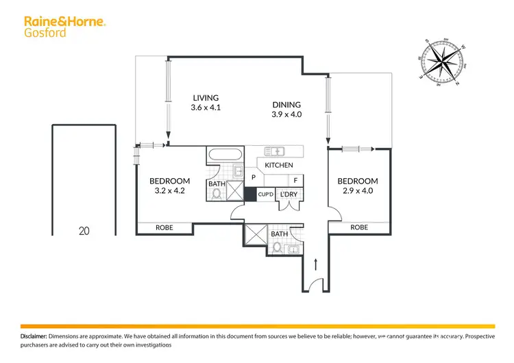 Floorplan of Homely apartment listing, 20/12 Baker Street, Gosford NSW 2250