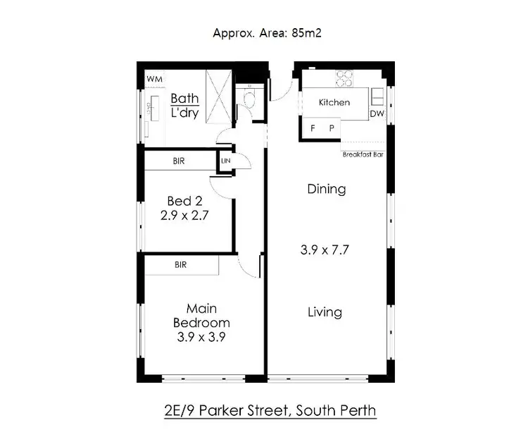 Floorplan of Homely apartment listing, 2E/9 Parker Street, South Perth WA 6151