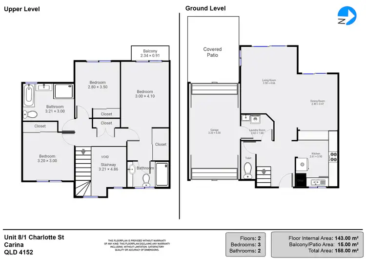 Floorplan of Homely townhouse listing, 8/1 Charlotte Street, Carina QLD 4152