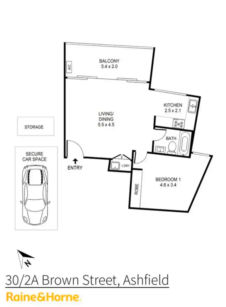 Floorplan of Homely apartment listing, 30/2A Brown Street, Ashfield NSW 2131