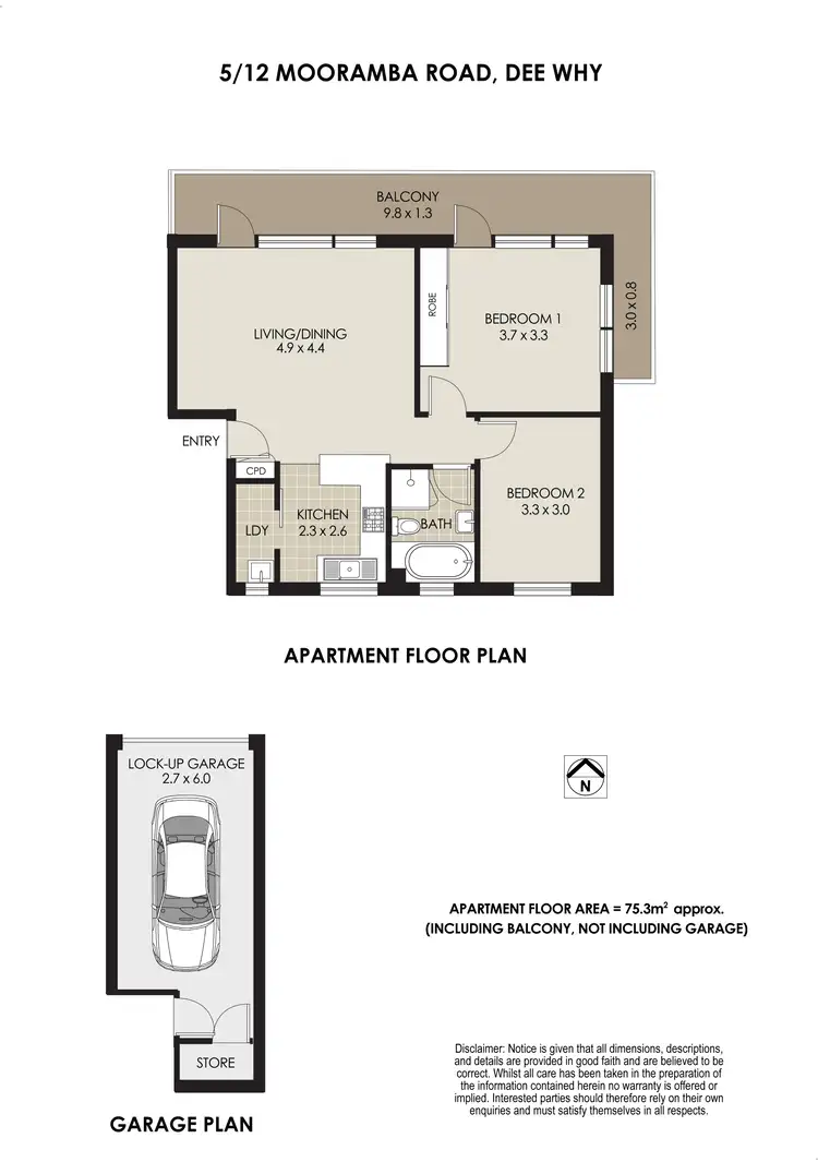 Floorplan of Homely apartment listing, 5/12 Mooramba Road, Dee Why NSW 2099
