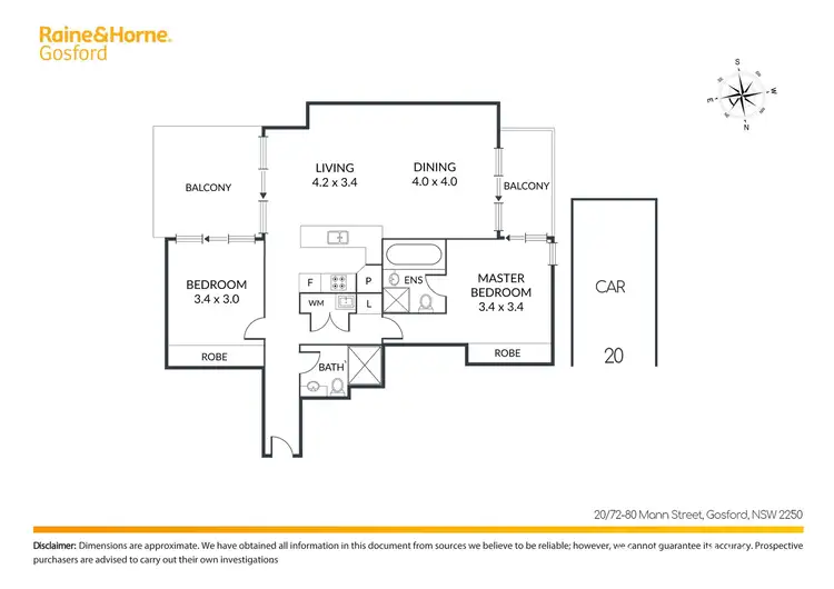 Floorplan of Homely apartment listing, 20/72-80 Mann Street, Gosford NSW 2250