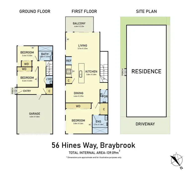 Floorplan of Homely townhouse listing, 56 Hines Way, Braybrook VIC 3019