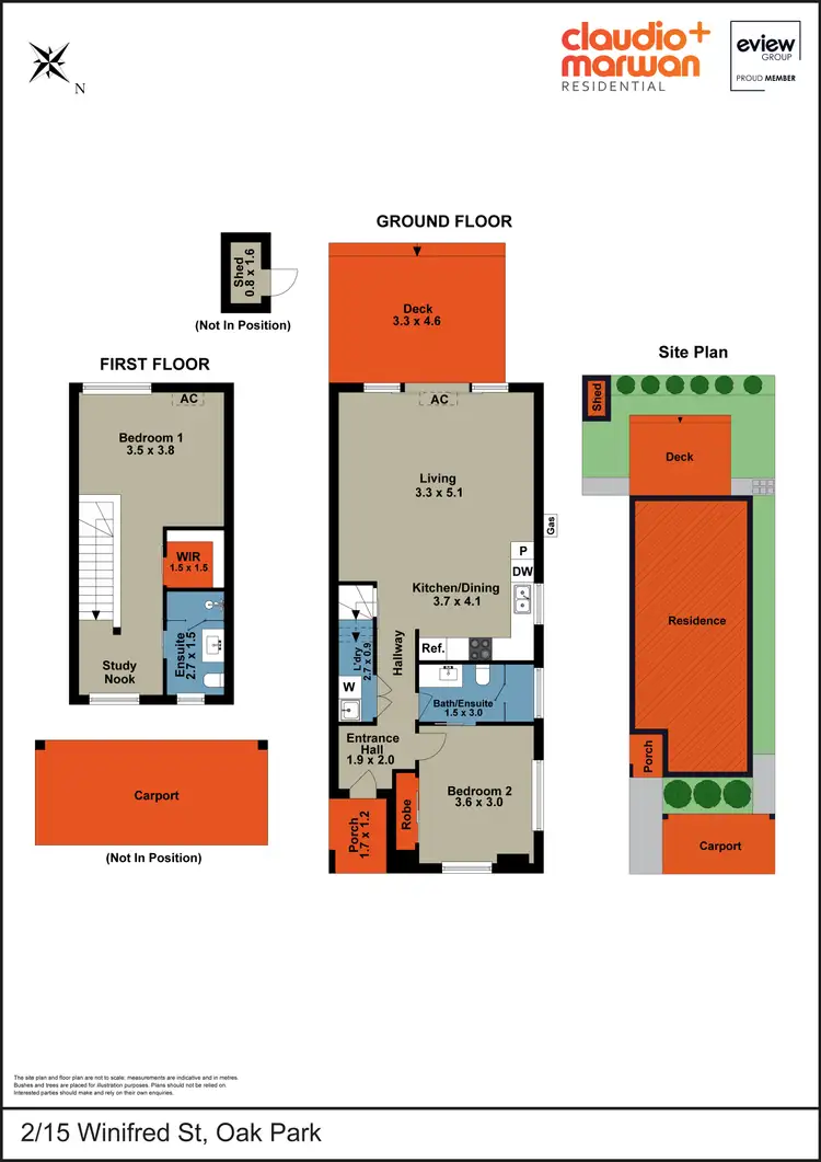 Floorplan of Homely townhouse listing, 2/15 Winifred Street, Oak Park VIC 3046