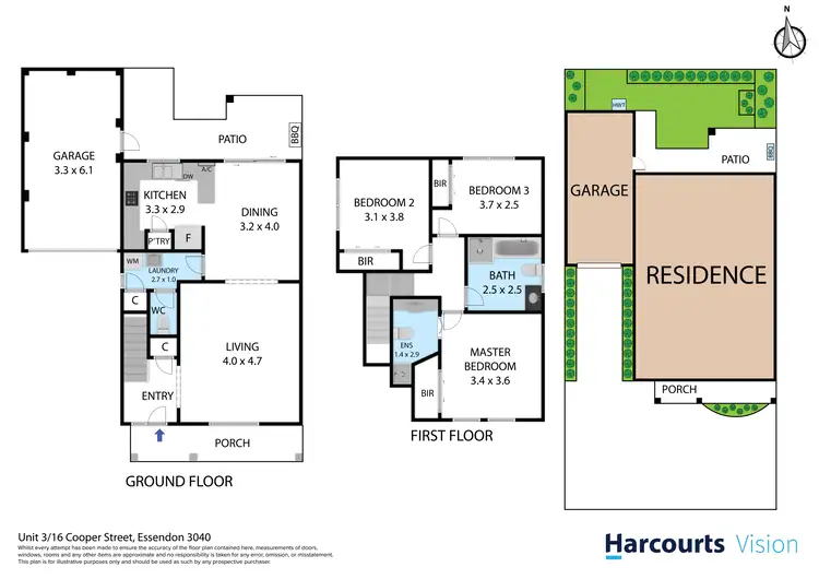 Floorplan of Homely townhouse listing, 3/16 Cooper Street, Essendon VIC 3040