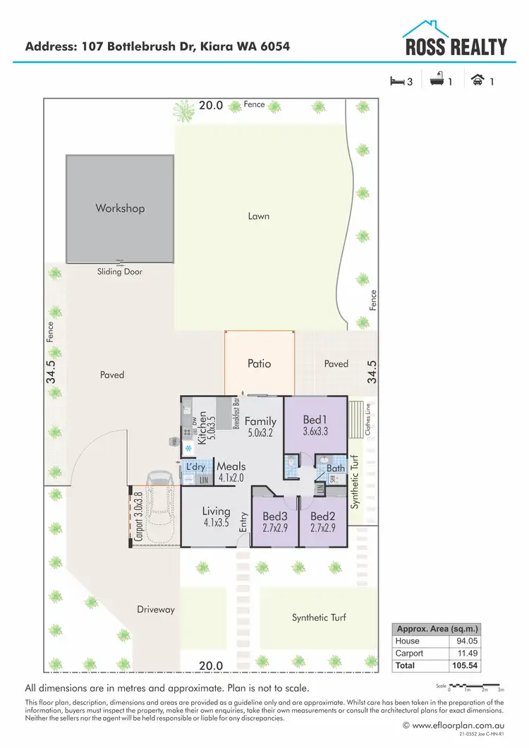 Floorplan of Homely house listing, 107 Bottlebrush Drive, Kiara WA 6054