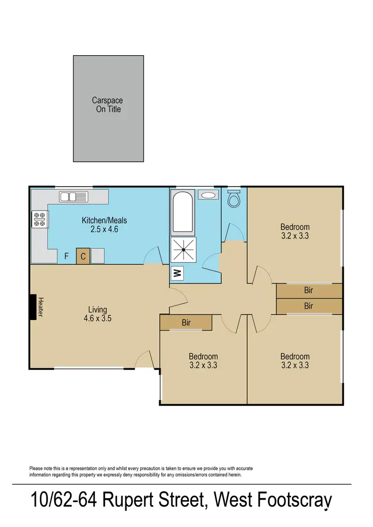 Floorplan of Homely apartment listing, 10/62-64 Rupert Street, West Footscray VIC 3012