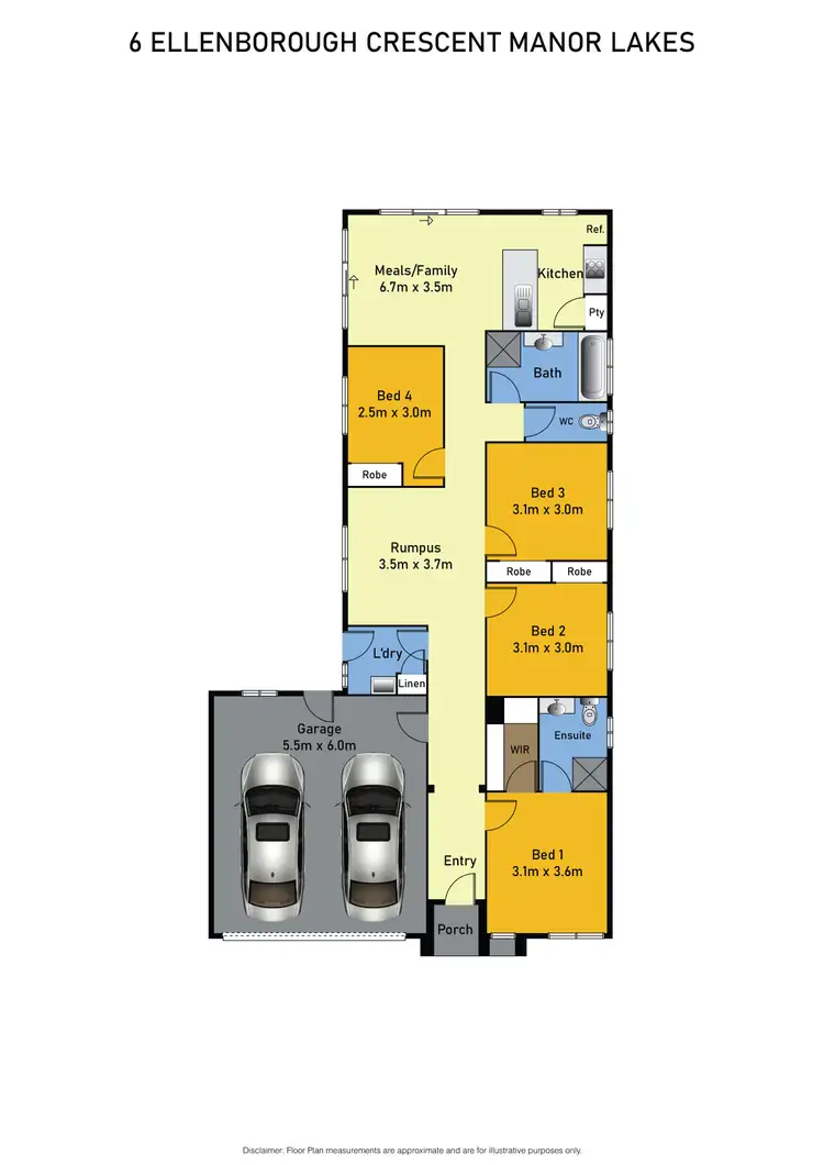 Floorplan of Homely house listing, 6 Ellenborough Crescent, Manor Lakes VIC 3024