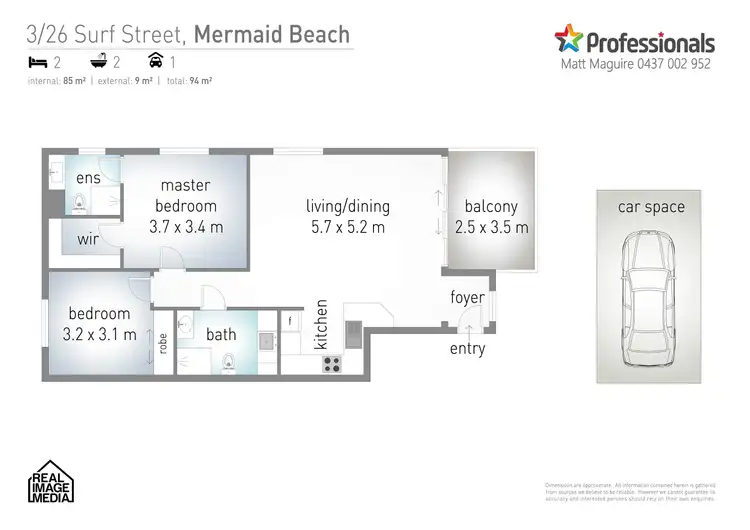 Floorplan of Homely unit listing, 3/26 Surf Street, Mermaid Beach QLD 4218