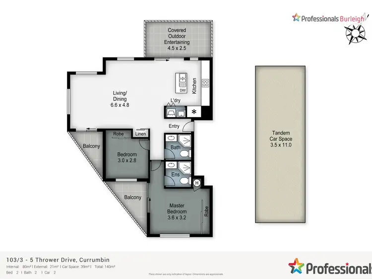 Floorplan of Homely unit listing, 103/3-5 Thrower Drive, Currumbin QLD 4223