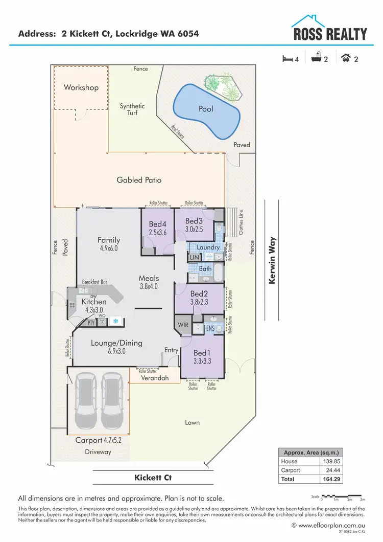Floorplan of Homely house listing, 2 Kickett Court, Lockridge WA 6054