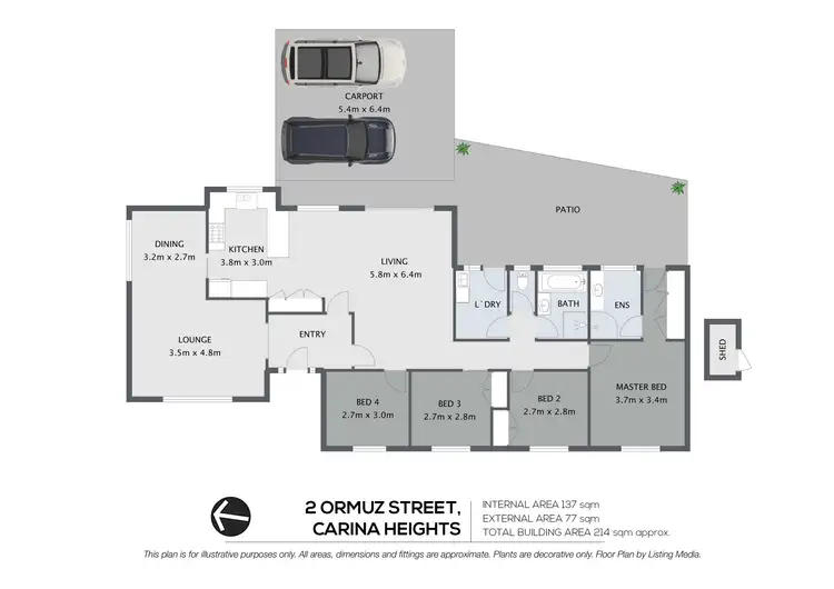 Floorplan of Homely house listing, 2 Ormuz Street, Carina Heights QLD 4152
