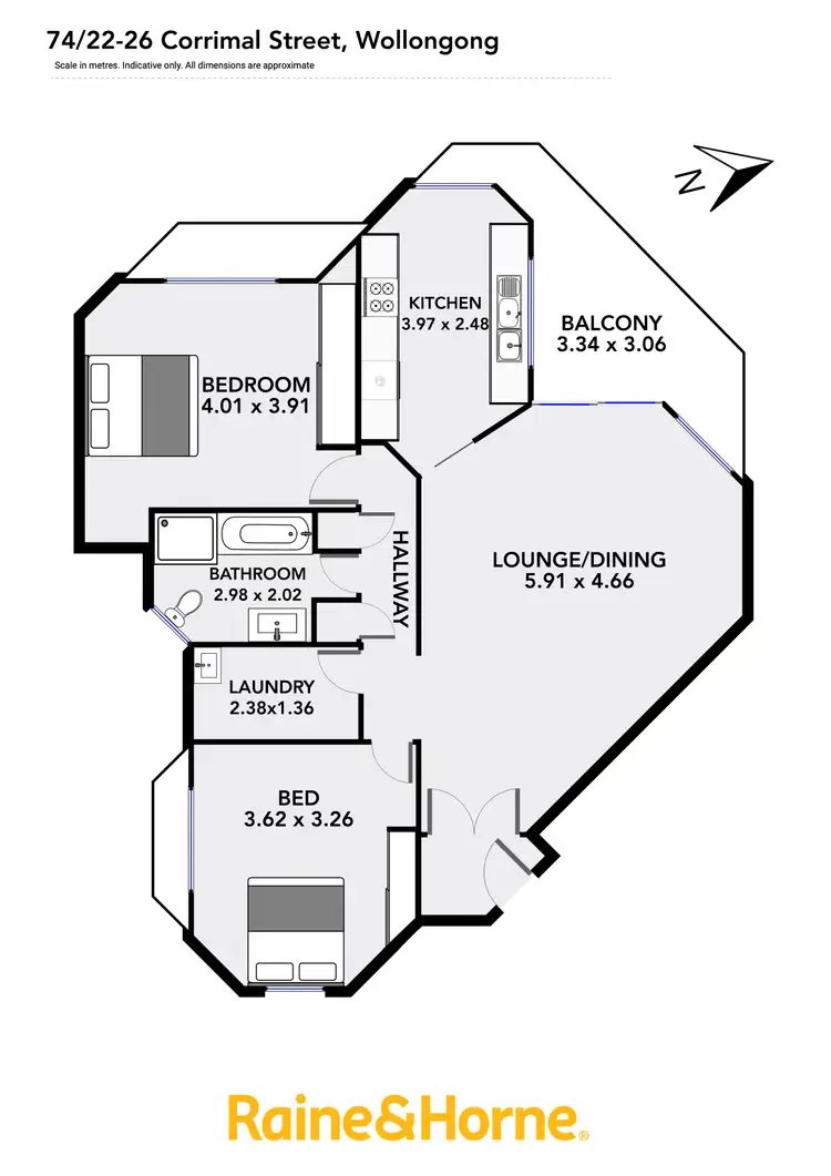 Floorplan of Homely unit listing, 74/22-26 Corrimal Street, Wollongong NSW 2500