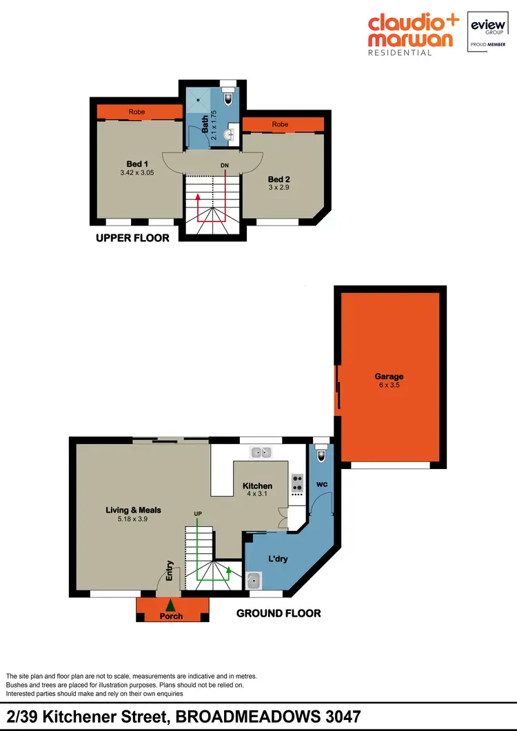Floorplan of Homely townhouse listing, 2/39 Kitchener Street, Broadmeadows VIC 3047