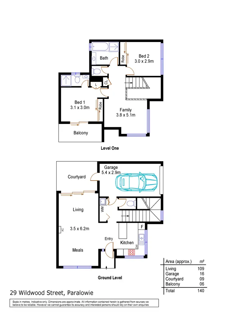 Floorplan of Homely townhouse listing, 29 Wildwood Street, Paralowie SA 5108