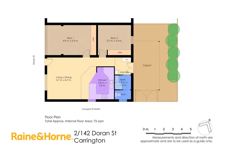 Floorplan of Homely semi-detached listing, 2/142 Doran Street, Carrington NSW 2294