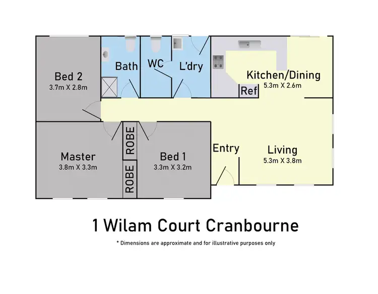 Floorplan of Homely house listing, 1 Wilam Court, Cranbourne VIC 3977