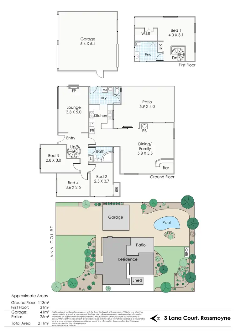 Floorplan of Homely house listing, 3 Lana Court, Rossmoyne WA 6148