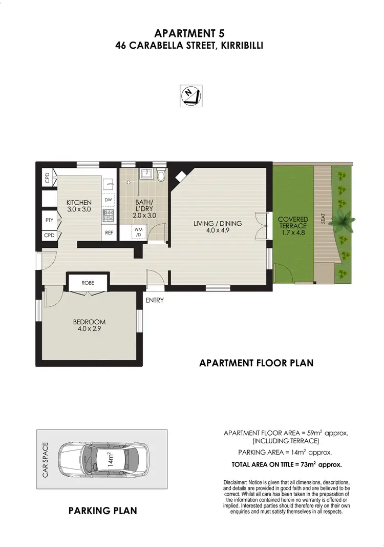 Floorplan of Homely apartment listing, 5/46 Carabella Street, Kirribilli NSW 2061