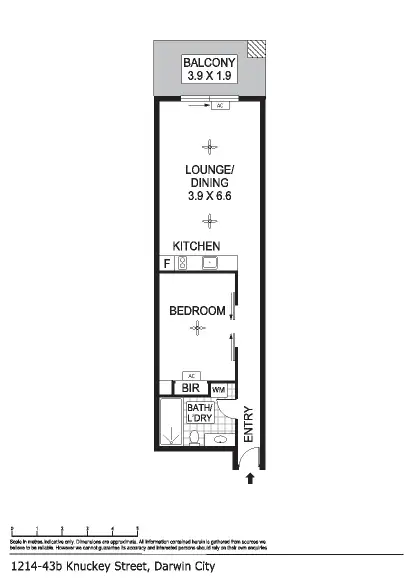 Floorplan of Homely apartment listing, 1214/43 Knuckey Street, Darwin City NT 800