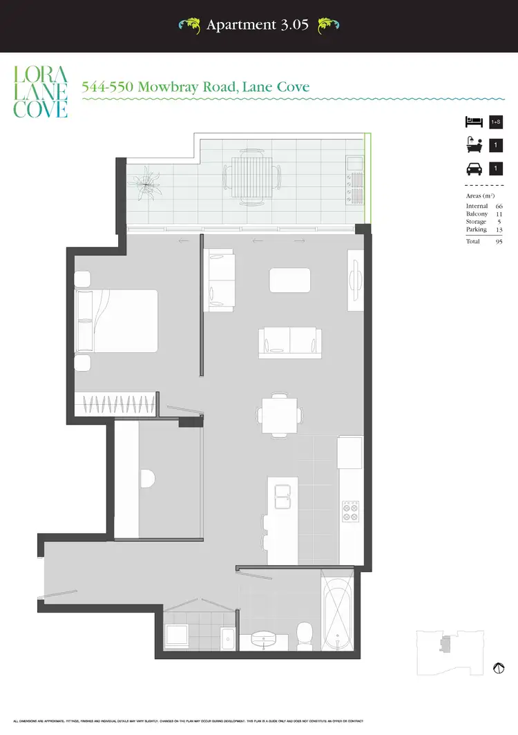 Floorplan of Homely apartment listing, 305/544-550 Mowbray Road, Lane Cove NSW 2066