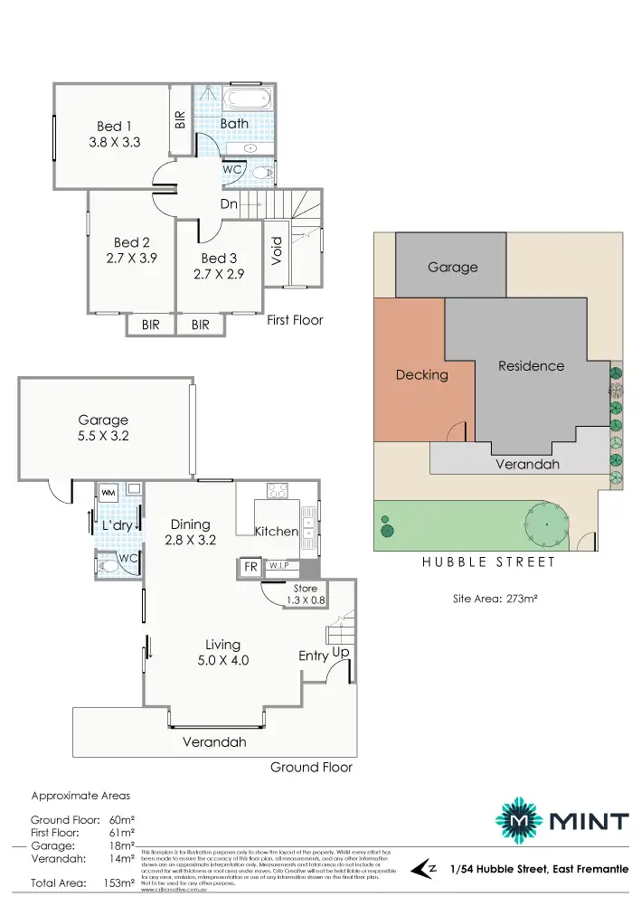 Floorplan of Homely house listing, 1/54 Hubble Street, East Fremantle WA 6158