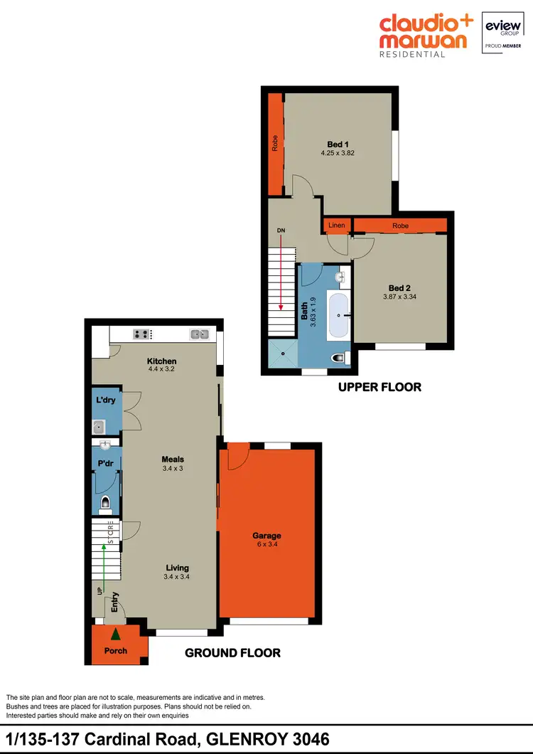 Floorplan of Homely townhouse listing, 1/135-137 Cardinal Road, Glenroy VIC 3046
